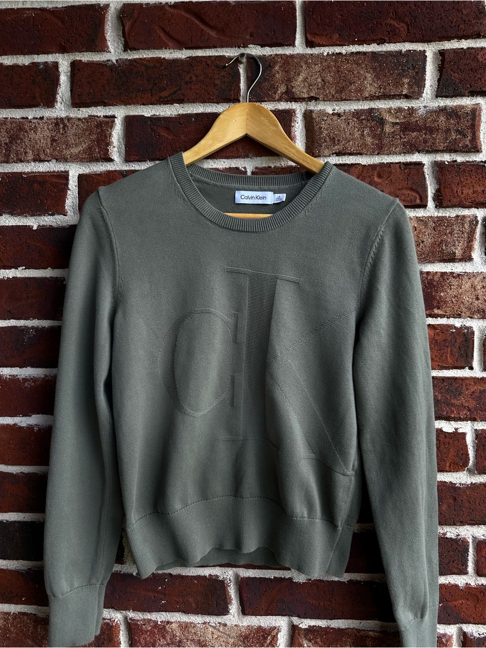 Calvin Klein Men's Olive Crewneck Sweater